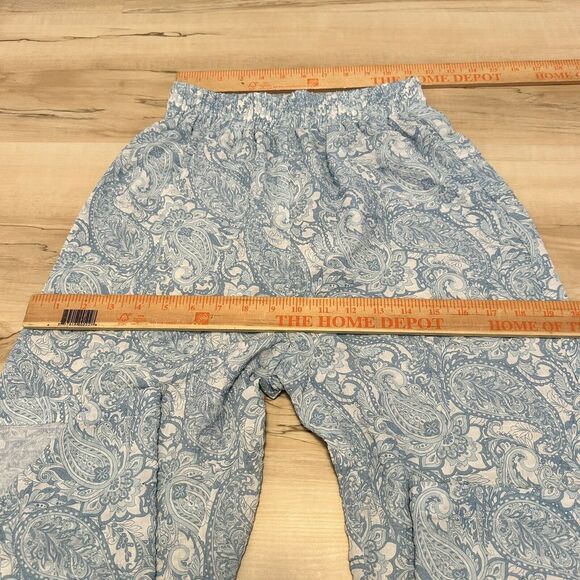 Kimberly Taylor Women XS Pant Amalfi Elastic Waist Straight Leg Paisley Blue New - Picture 6 of 8